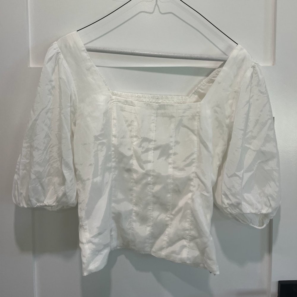 Puff Sleeve cotton blend shirt (Abercrombie and Finch) x-Small